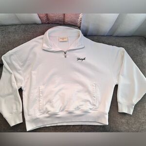 YoungLA White Half-Zip Pullover